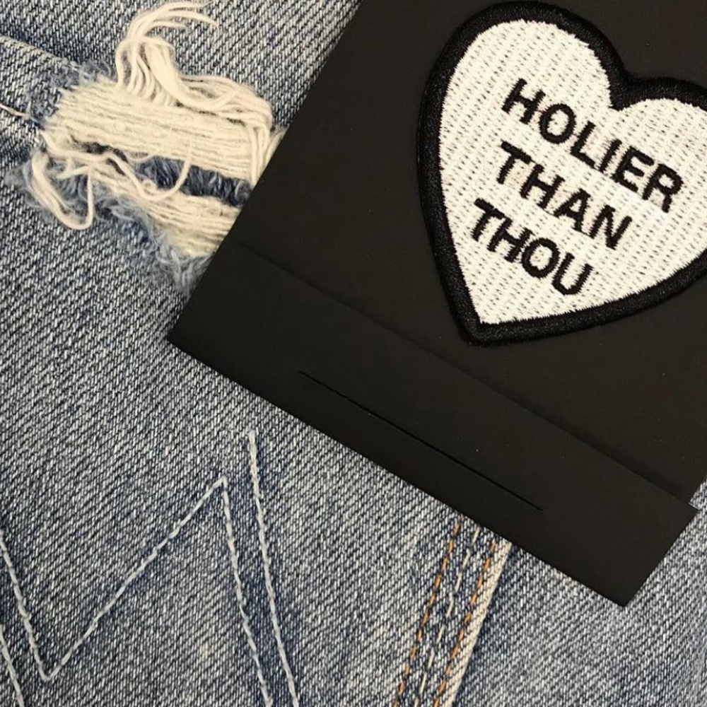 MOTHER DENIM “Holier than thou” iron on patch